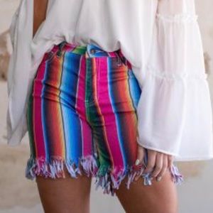 L&B El Paso Serape High Waisted Cutoff Shorts in Size 10